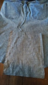 back of skirt pinned